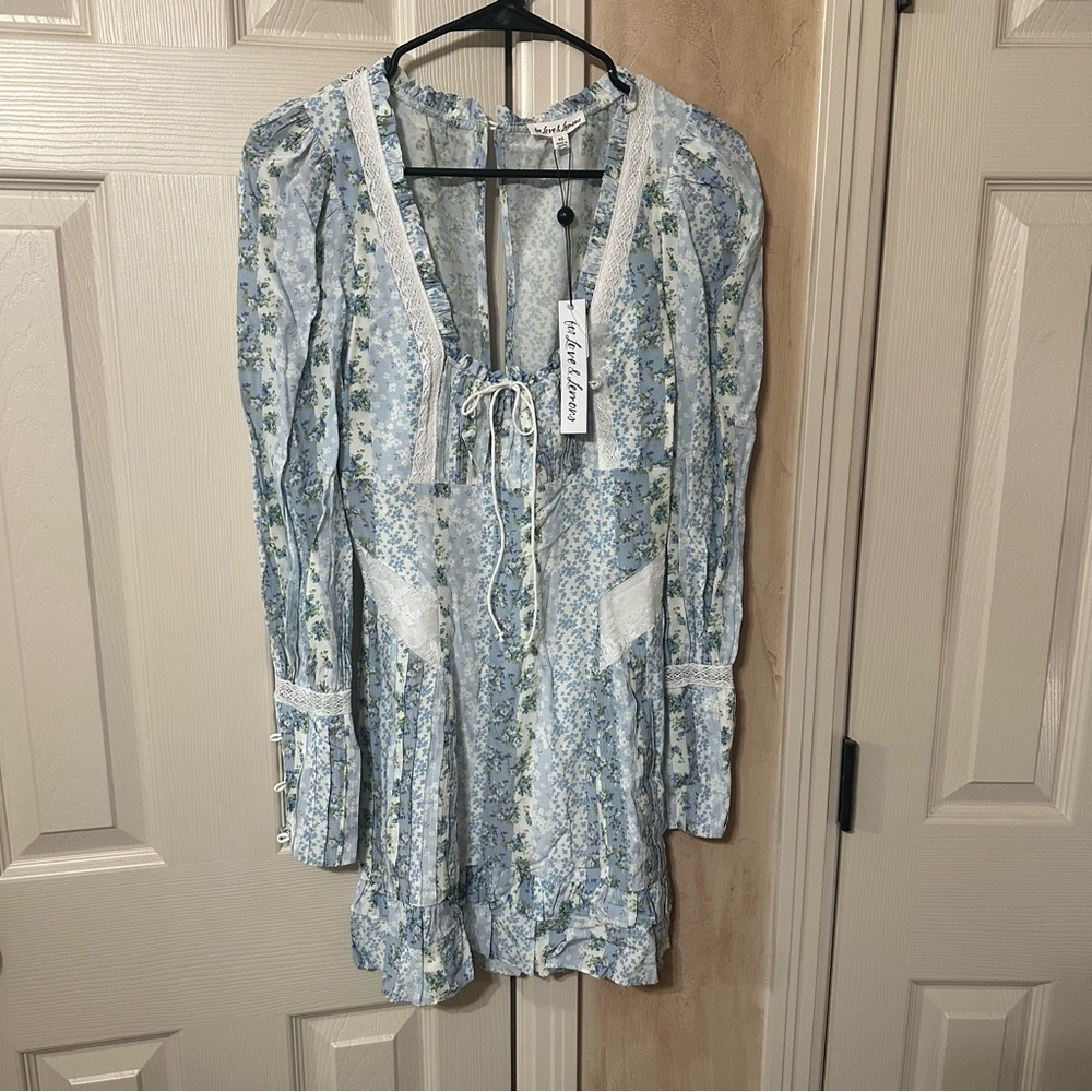 For Love and Lemons Gracie Mini Dress in Prairie Size XS